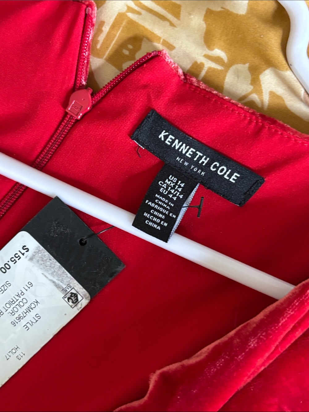 Kenneth Cole Red Velvet Draped Cocktail Dress - Picture 4 of 4